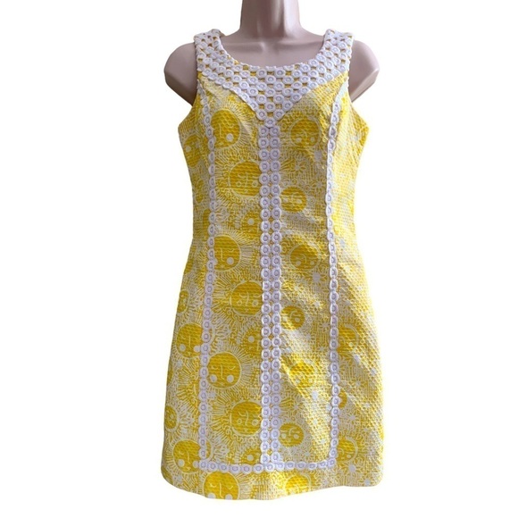 Lilly Pullitzer McFarlane Shift Dress Sunglow Yellow Style 84125 - Picture 3 of 15